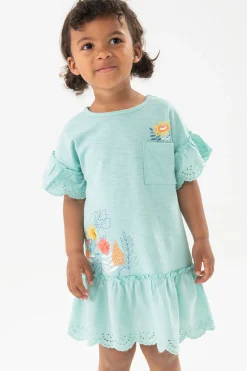 Abitino a maglia per neonata di colore verde