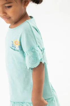 Abitino a maglia per neonata di colore verde