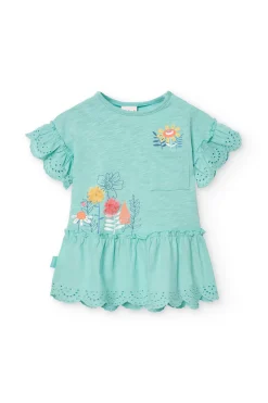 Abitino a maglia per neonata di colore verde