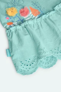 Abitino a maglia per neonata di colore verde