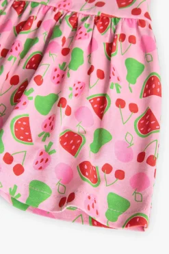 Abitino in maglia per neonata con stampa di frutta