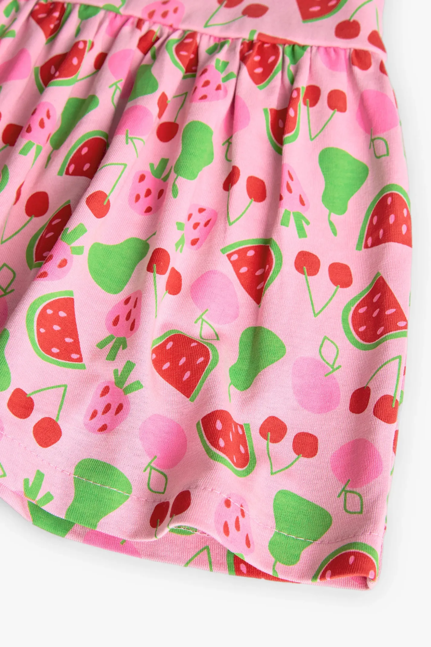Abitino in maglia per neonata con stampa di frutta