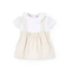 Abitino in popeline per bambina in colore beige