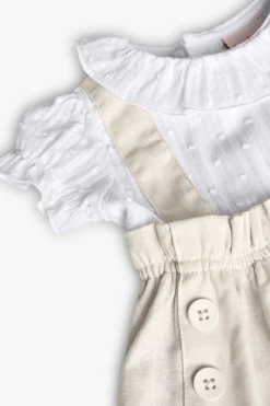 Abitino in popeline per bambina in colore beige