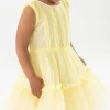 Abito di tulle per bambina in colore giallo