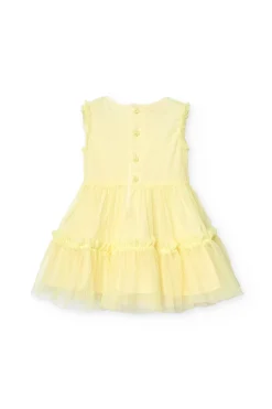 Abito di tulle per bambina in colore giallo