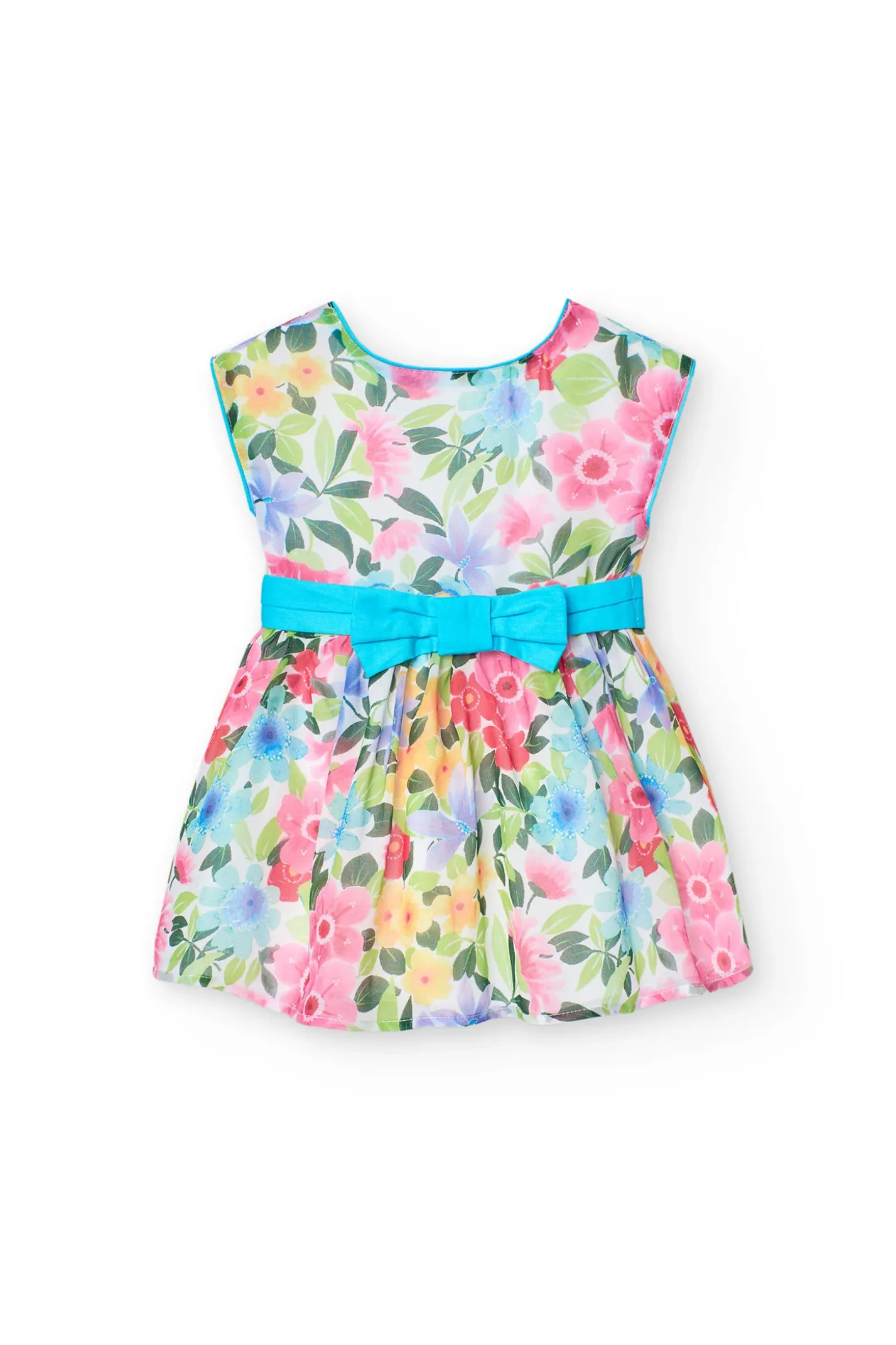 Abito in chiffon per bambina con stampa di fiori
