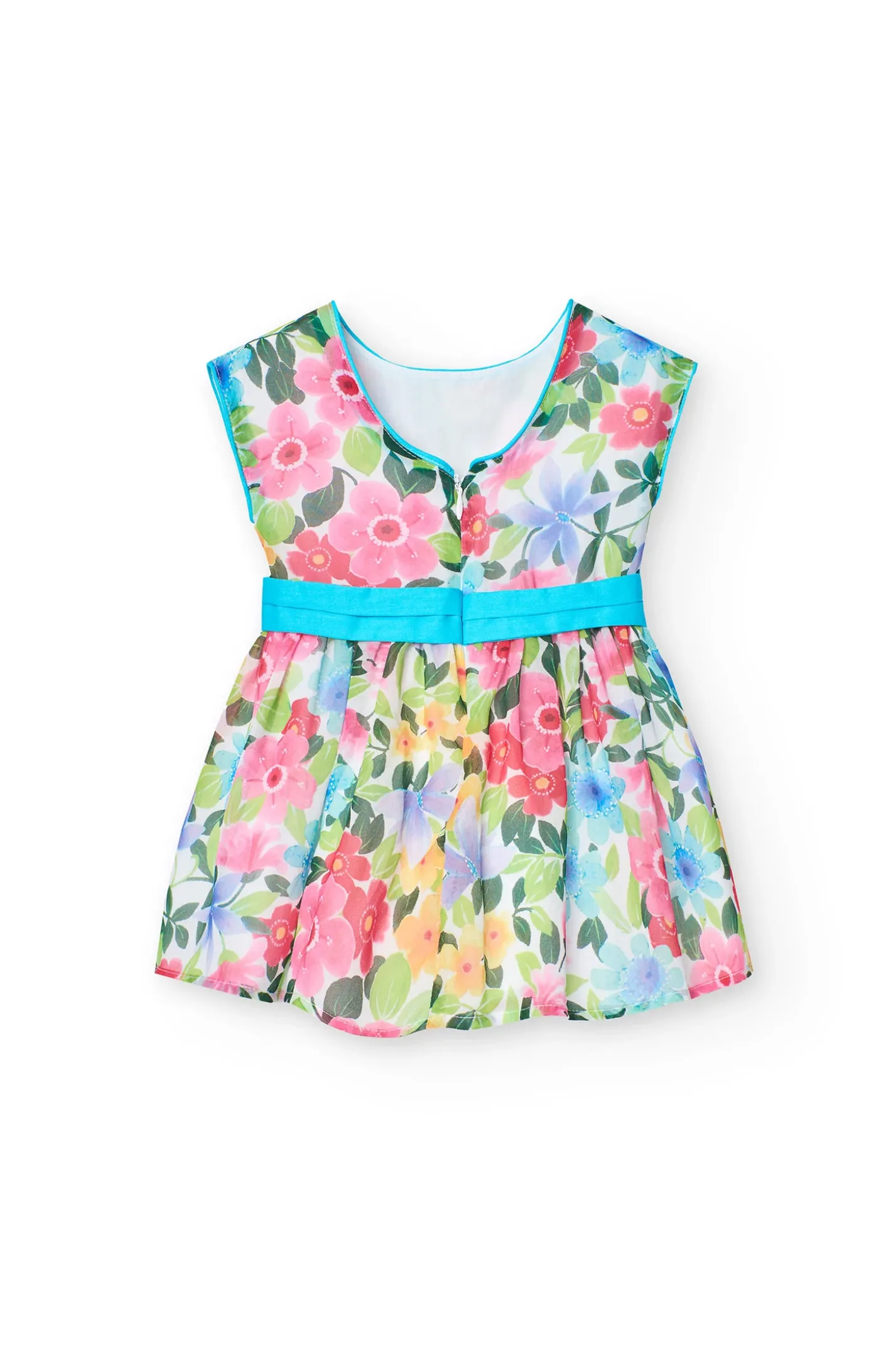 Abito in chiffon per bambina con stampa di fiori