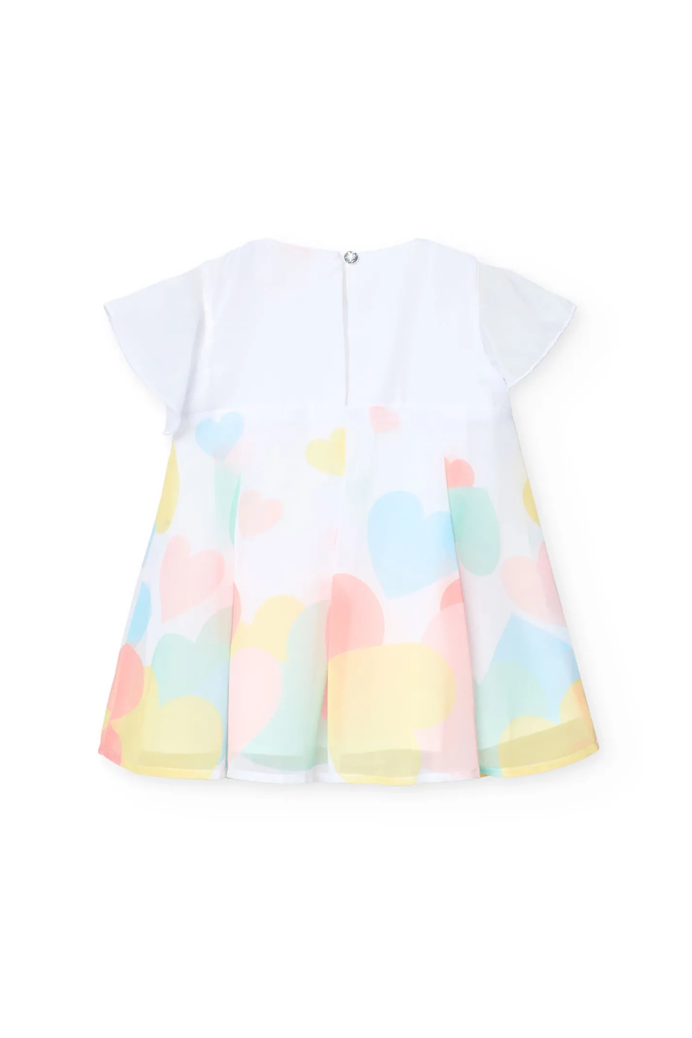 Abito in chiffon per bambina in colore bianco