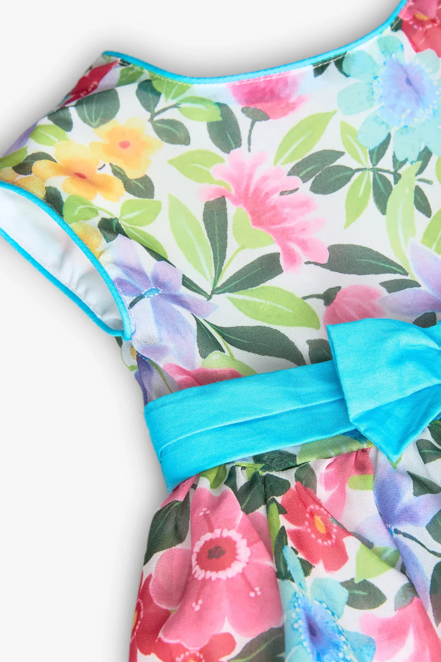 Abito in chiffon per bambina con stampa di fiori