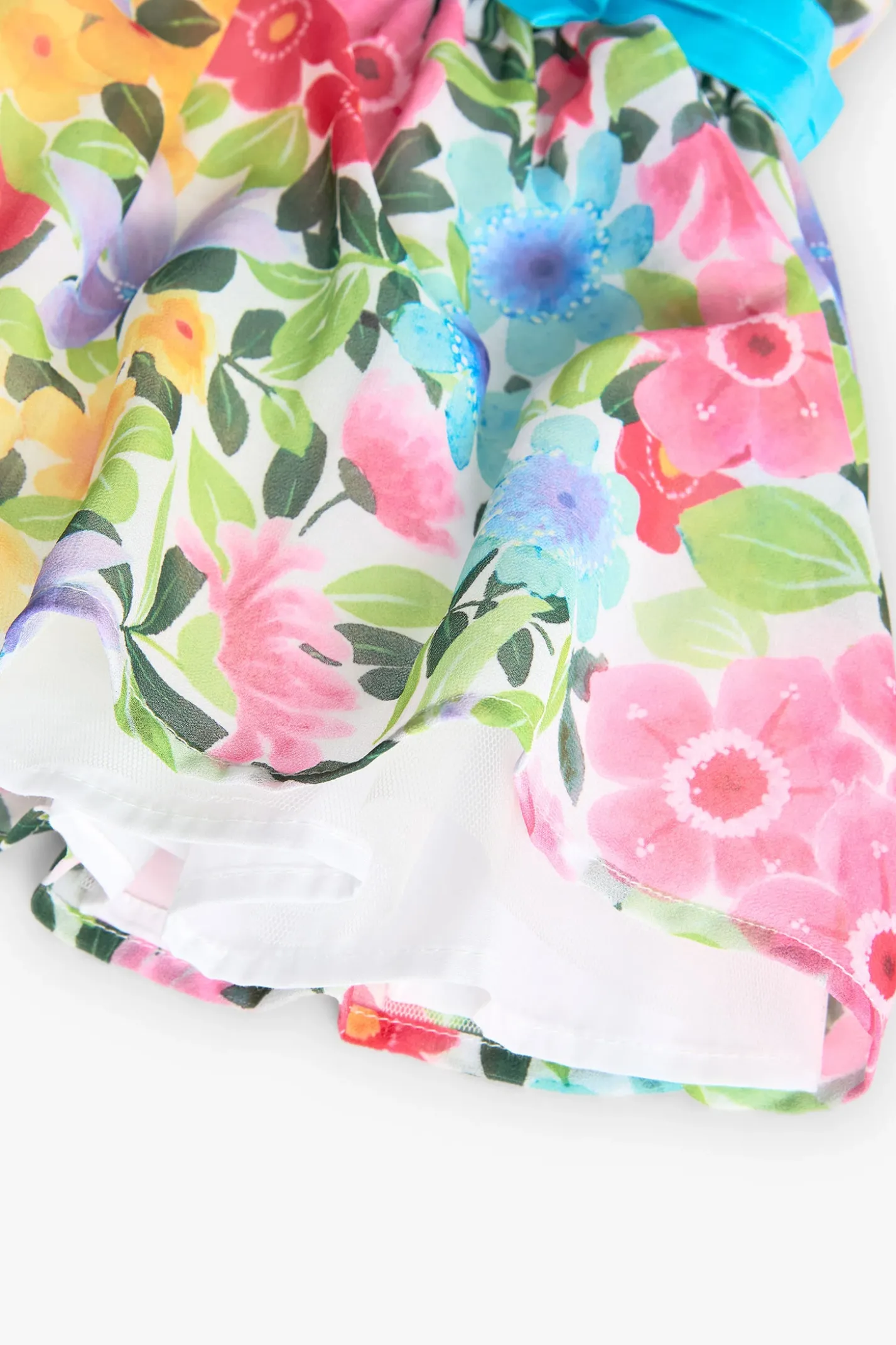 Abito in chiffon per bambina con stampa di fiori
