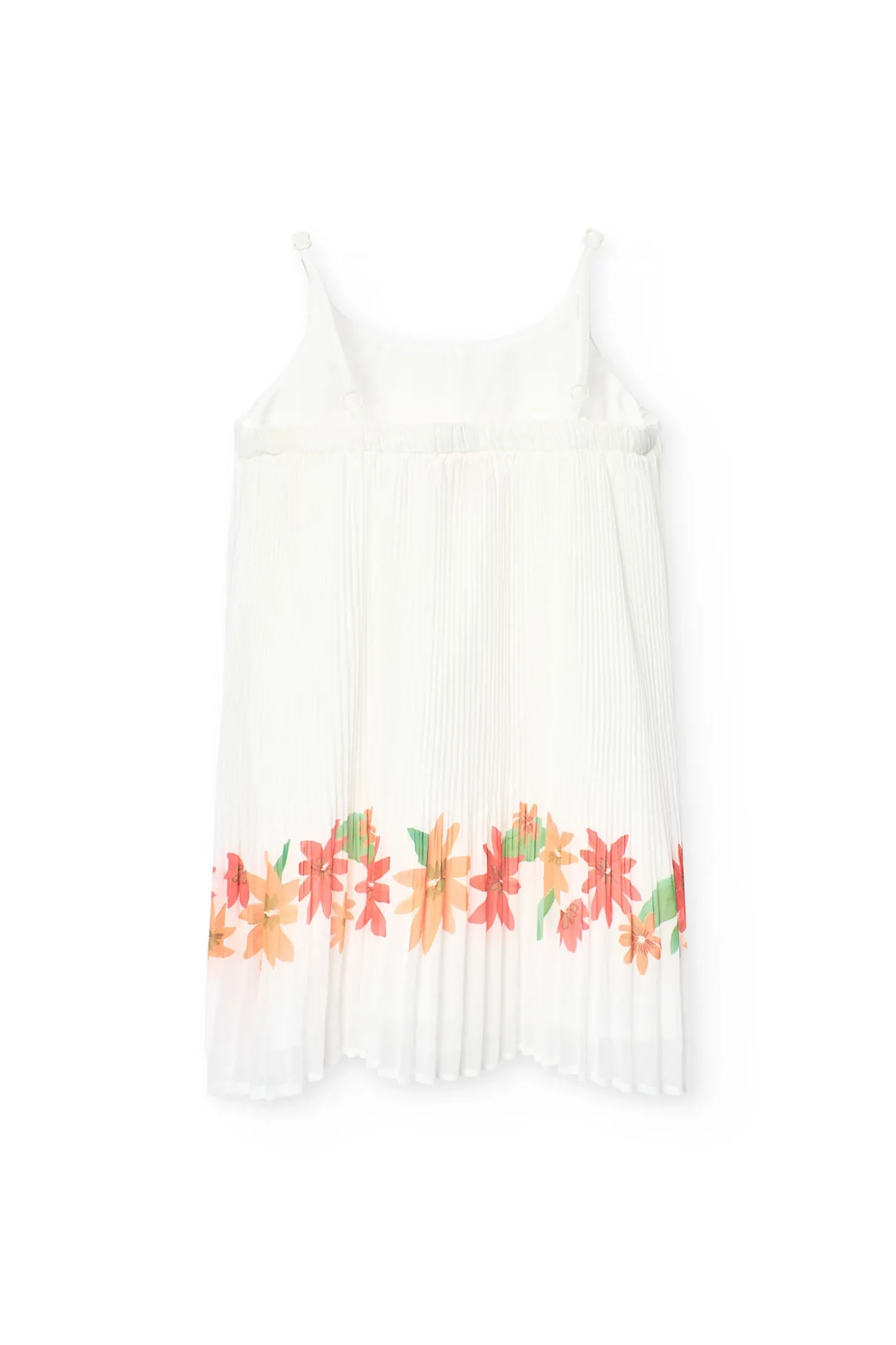 Abito in chiffon plissettato per bambina di colore bianco.