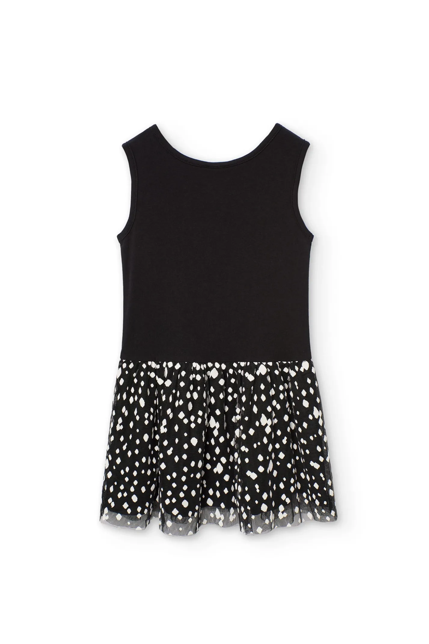 Abito in maglia per bambina con stampa in colore nero e bianco