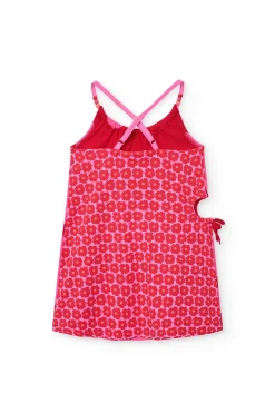 Abito in maglia per bambina di colore granato