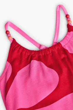 Abito in maglia per bambina di colore granato