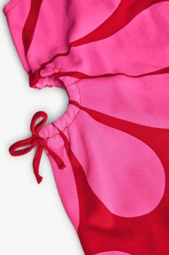 Abito in maglia per bambina di colore granato