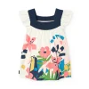 Abito in maglia per neonata di colore bianco con motivo floreale