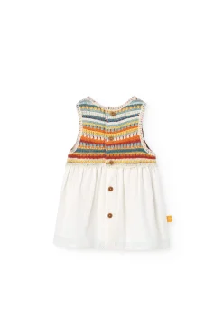 Abito in maglia per neonata di colore bianco