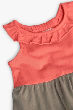 Abito in maglia per neonata in rosso con volant