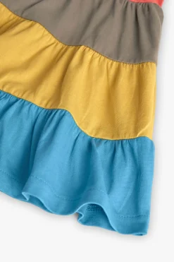 Abito in maglia per neonata in rosso con volant