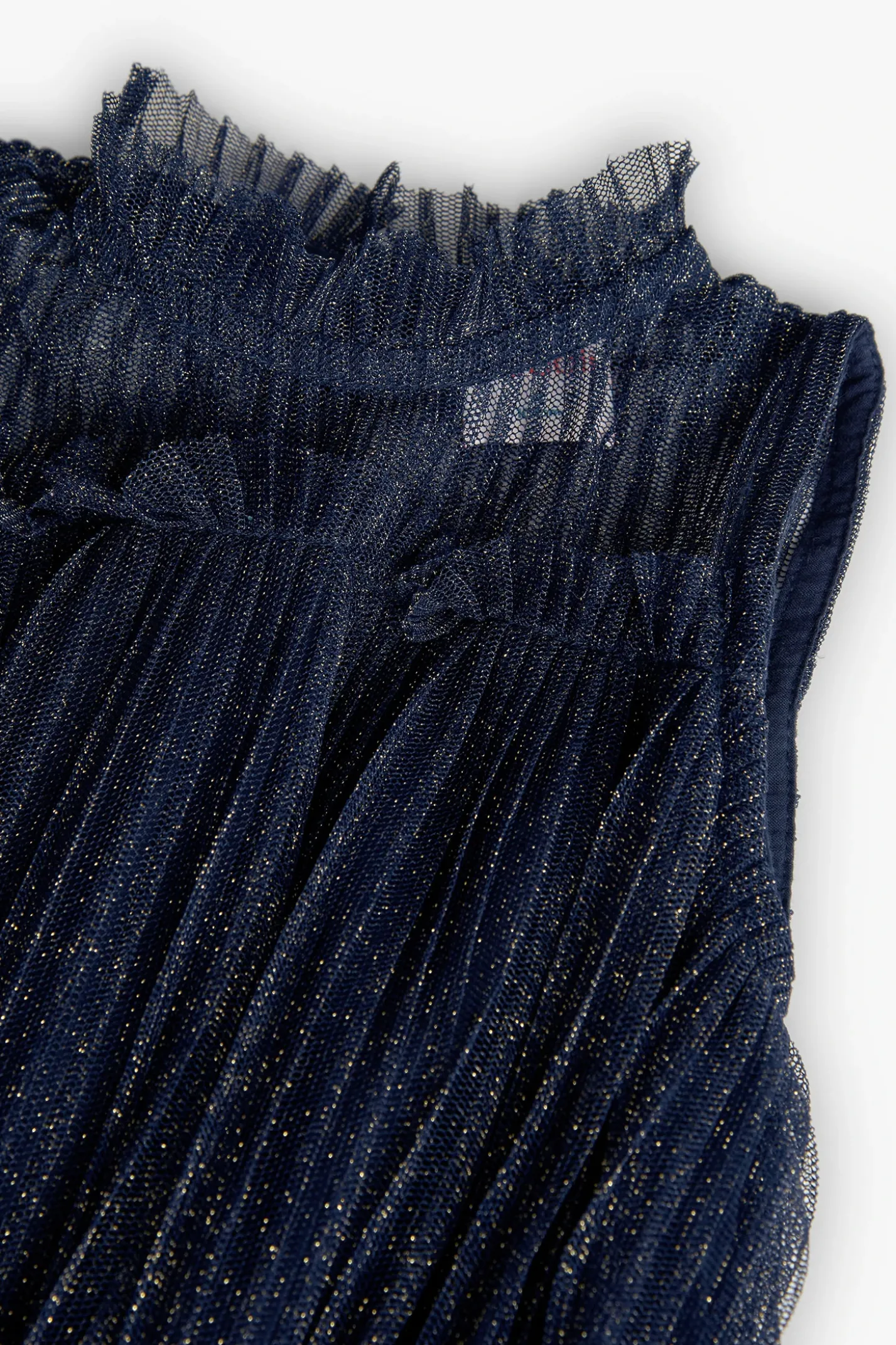 Abito in tulle plissettato per bambina in colore blu marino