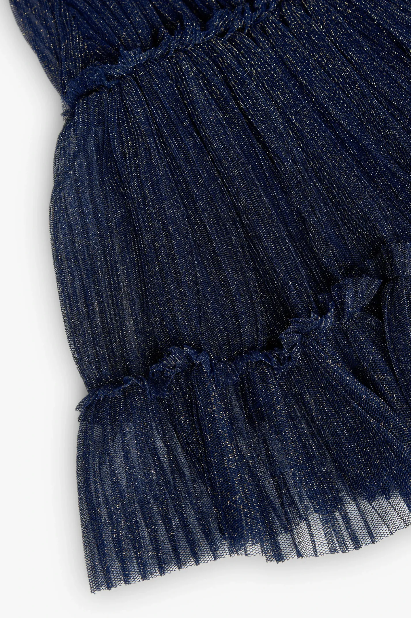 Abito in tulle plissettato per bambina in colore blu marino