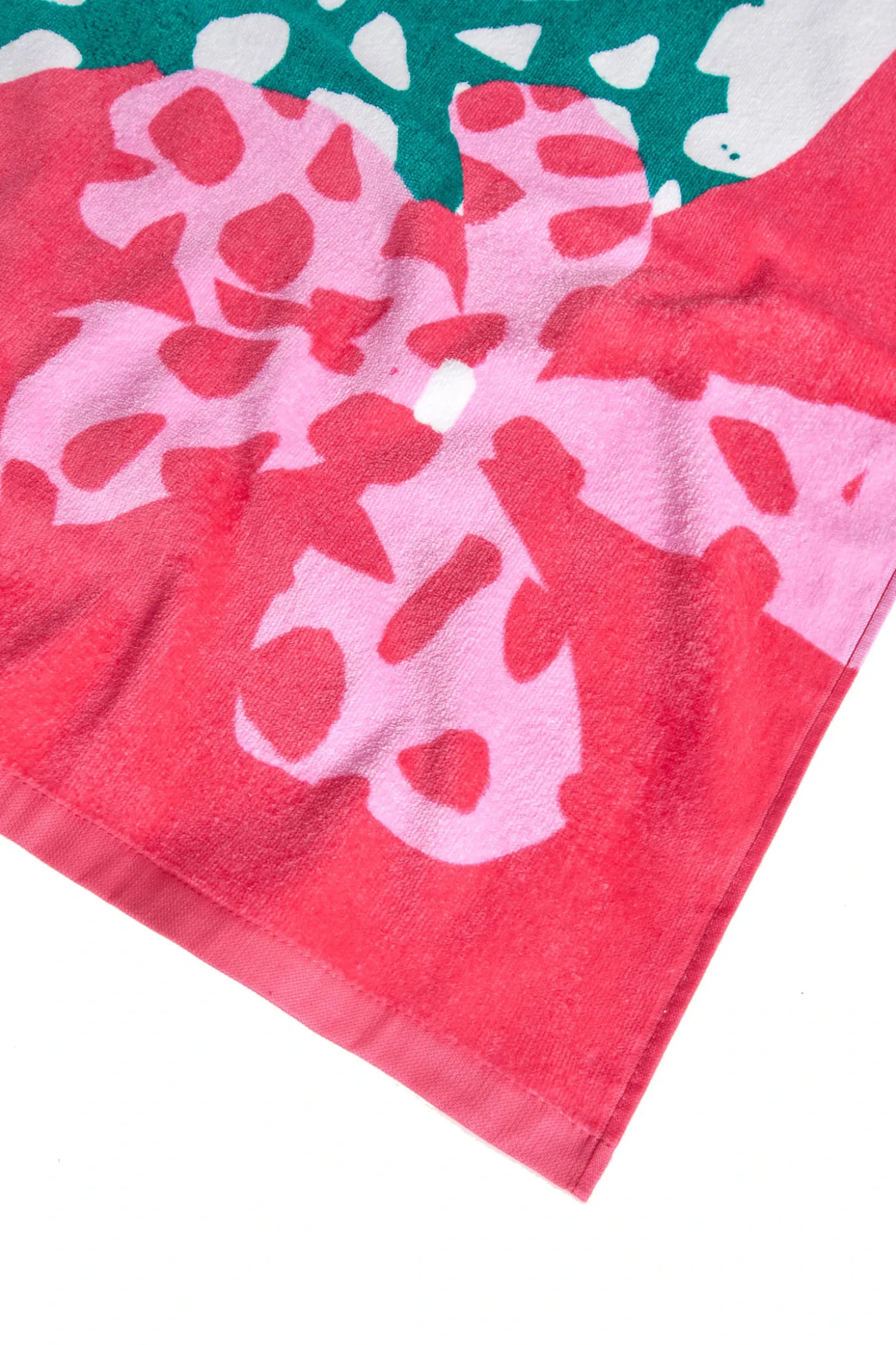Asciugamano in maglia per bambina con stampa in colore rosa