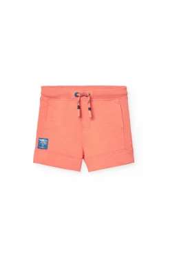 Bermuda a maglia per bambino in colore arancione