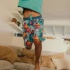 Bermuda a maglia per neonato con stampa tropicale