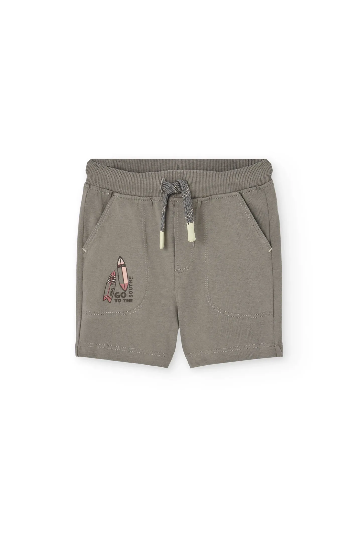 Bermuda basic in maglia per bambino in colore marrone.