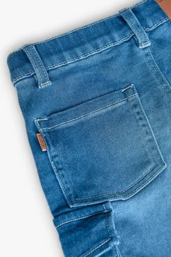 Bermuda cargo in denim per bambino di colore blu