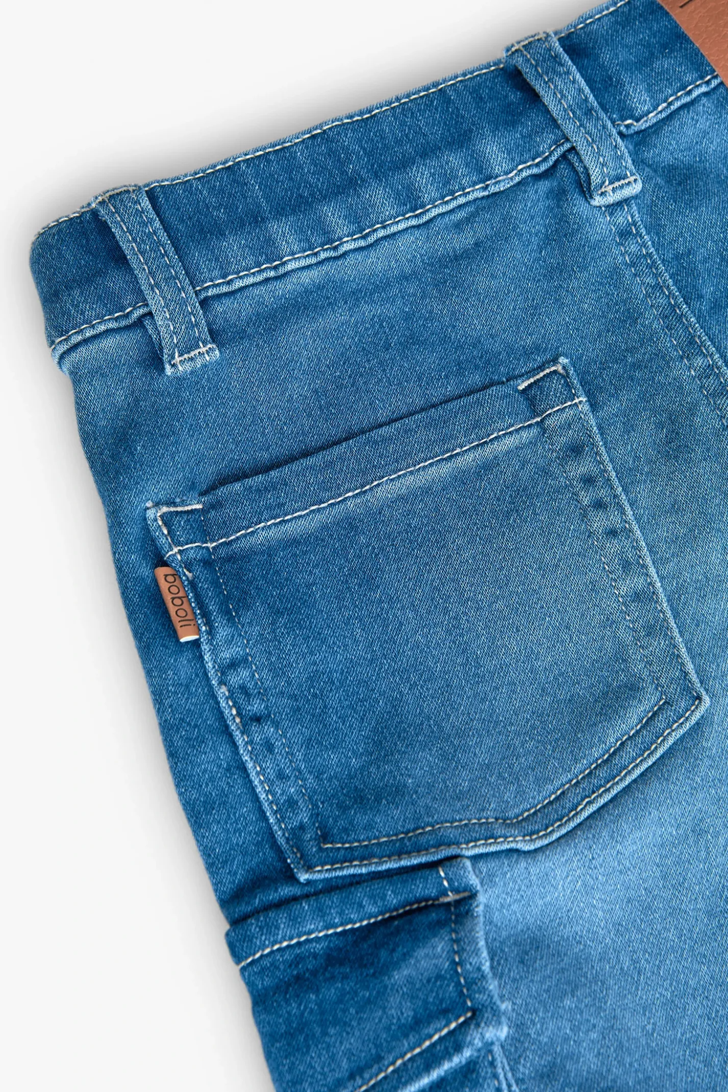 Bermuda cargo in denim per bambino di colore blu