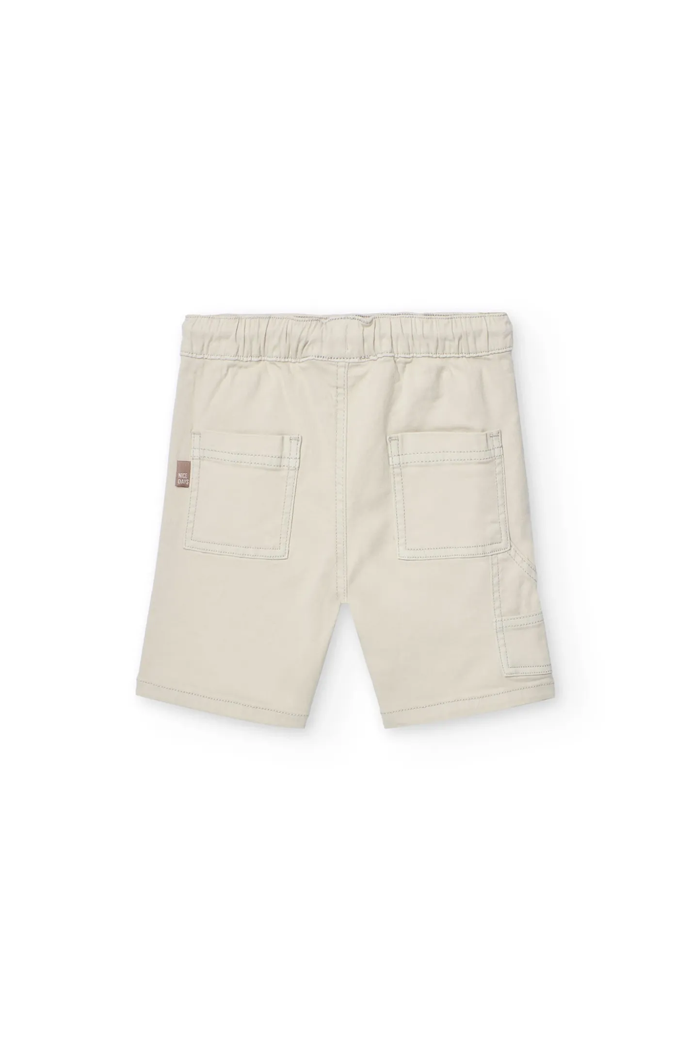 Bermuda di gabardina elasticizzata per bambino di colore beige