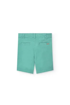Bermuda di gabardina per bambino in colore verde