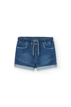 Bermuda di jeans in maglia per bambino in colore blu