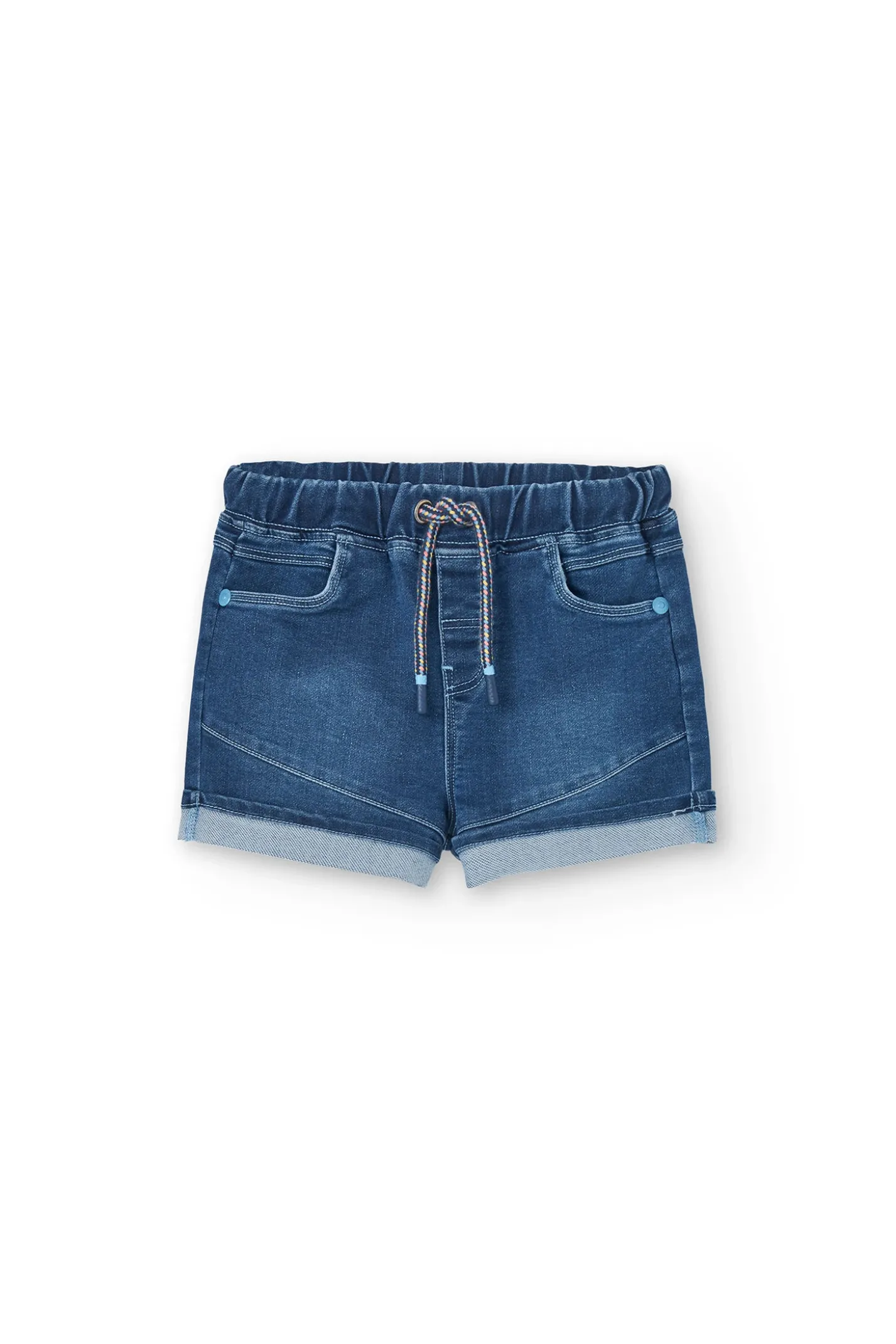 Bermuda di jeans in maglia per bambino in colore blu