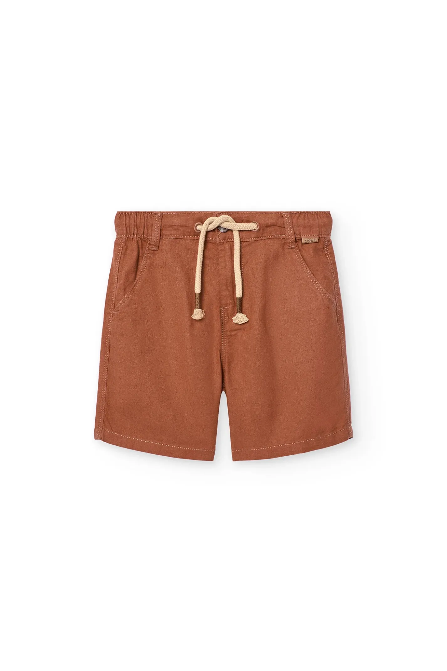 Bermuda di lino per bambino colore marrone