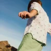 Bermuda di lino per bambino in colore verde