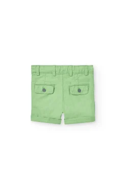 Bermuda di lino per bambino in colore verde