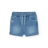 Bermuda felpa denim para bebé niño en bleach