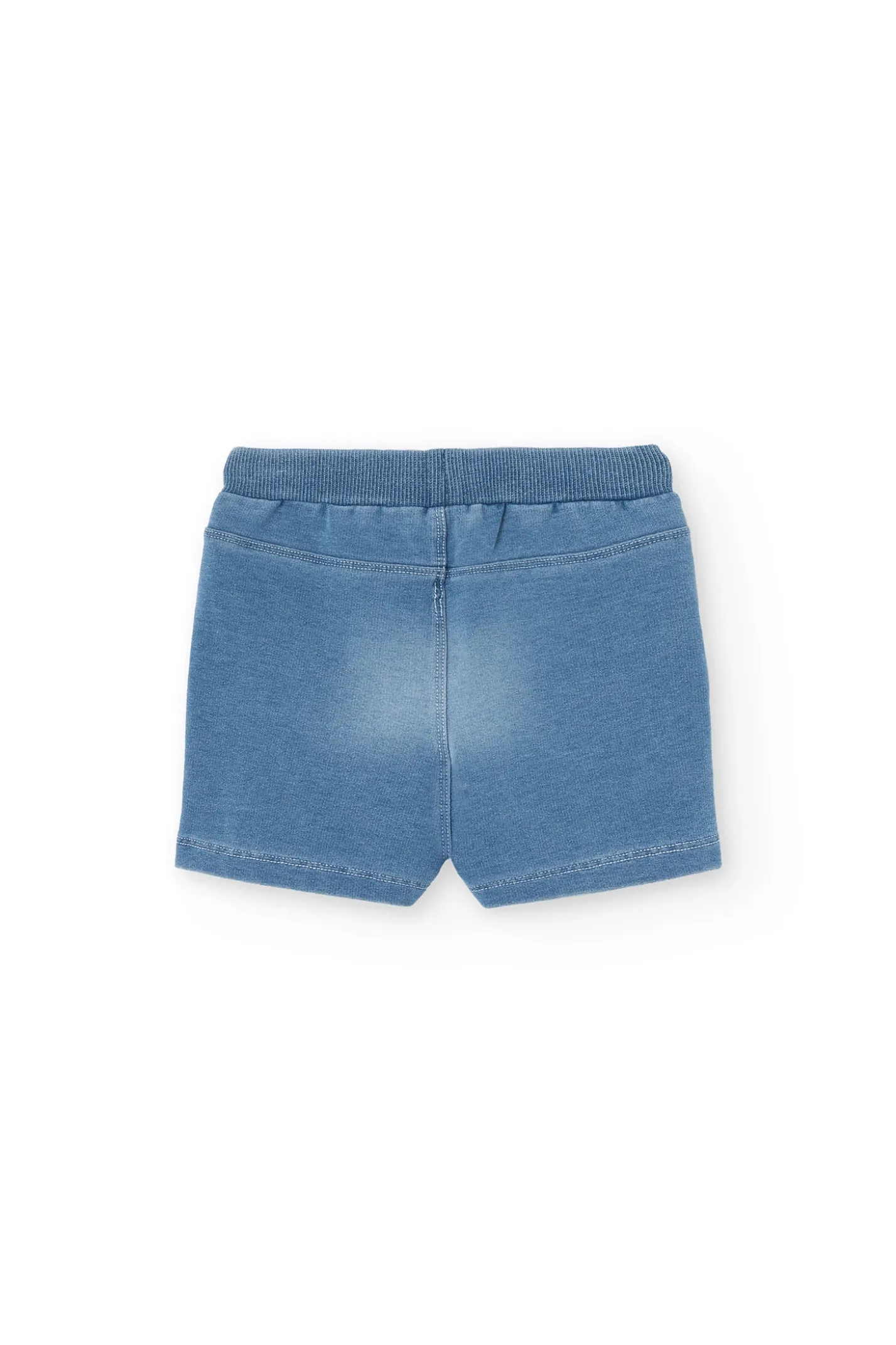 Bermuda felpa denim para bebé niño en bleach