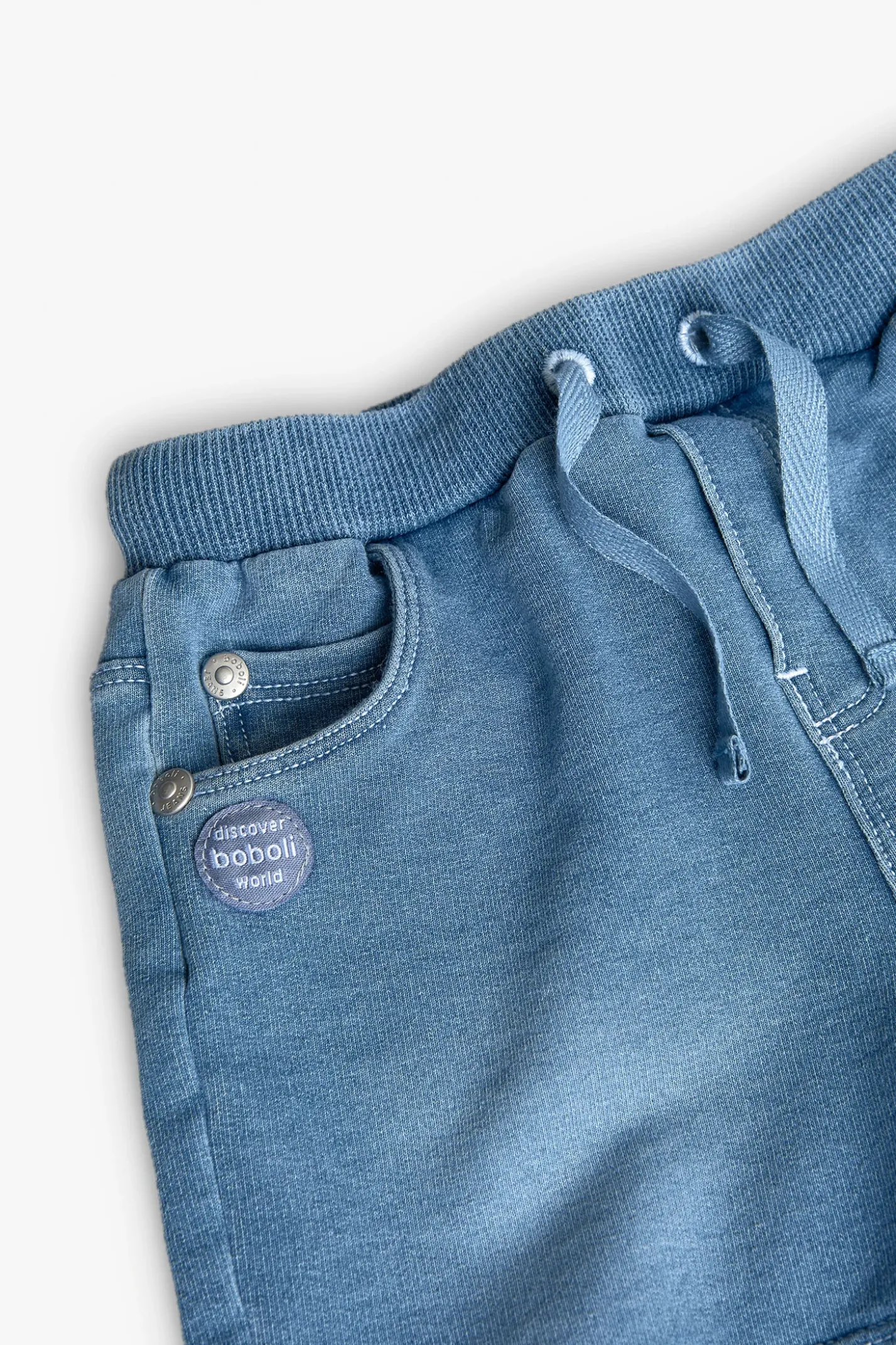 Bermuda felpa denim para bebé niño en bleach
