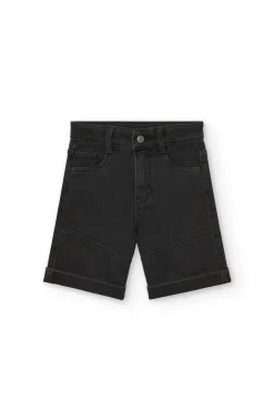Bermuda in denim per bambino di colore nero