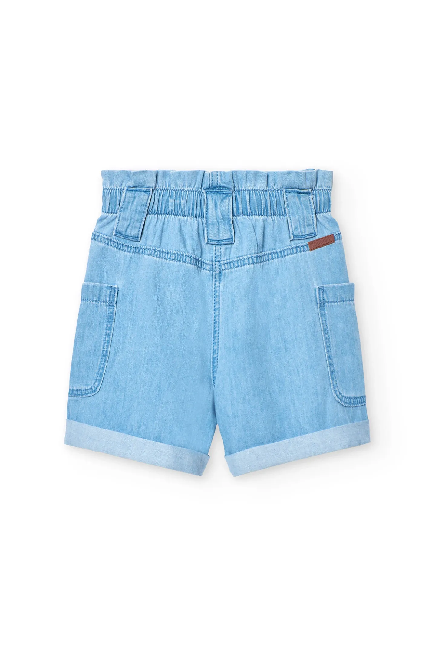 Bermuda in denim per bambina di colore blu.