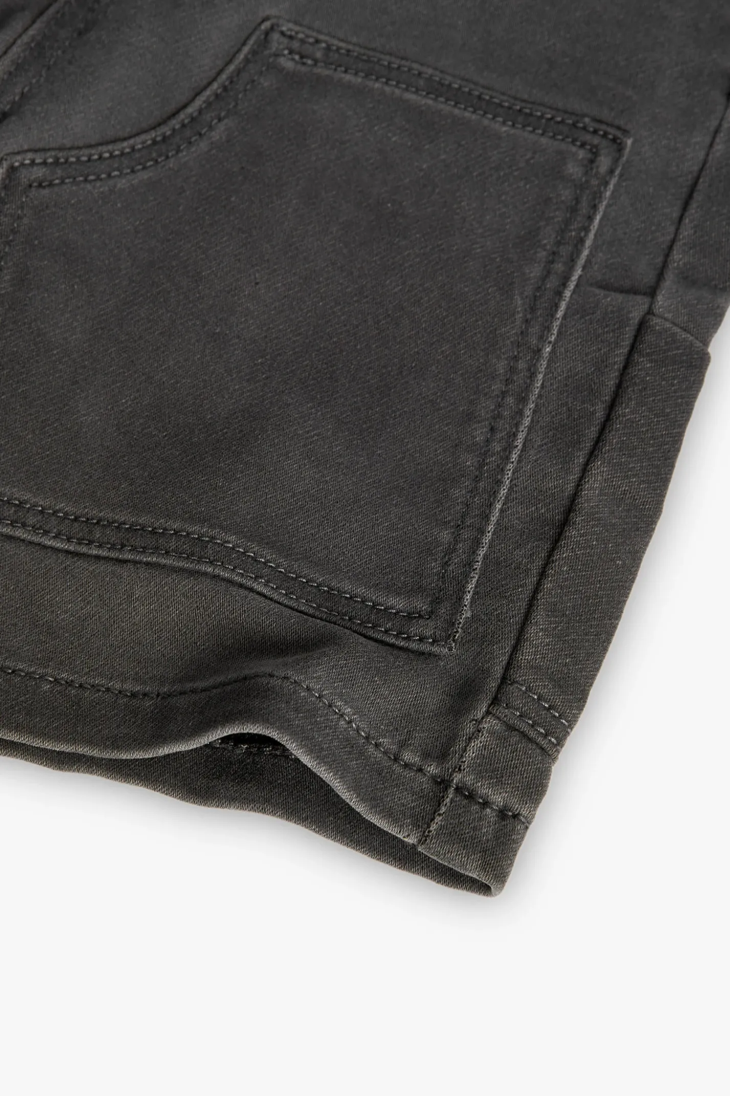 Bermuda in denim punto per bambino di colore grigio