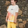 Bermuda in felpa per bambino di colore giallo