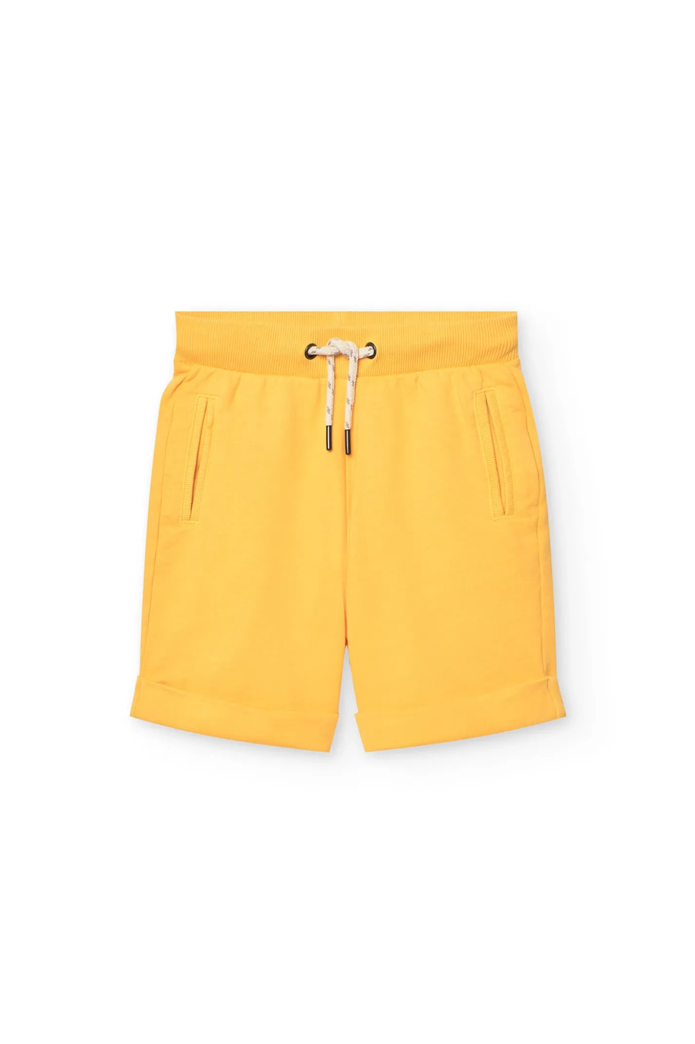 Bermuda in felpa per bambino di colore giallo