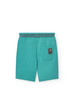 Bermuda in felpa per bambino di colore verde