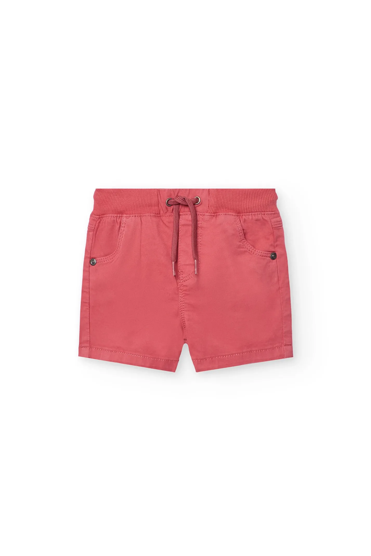 Bermuda in gabardina elasticizzata per neonato in colore granata