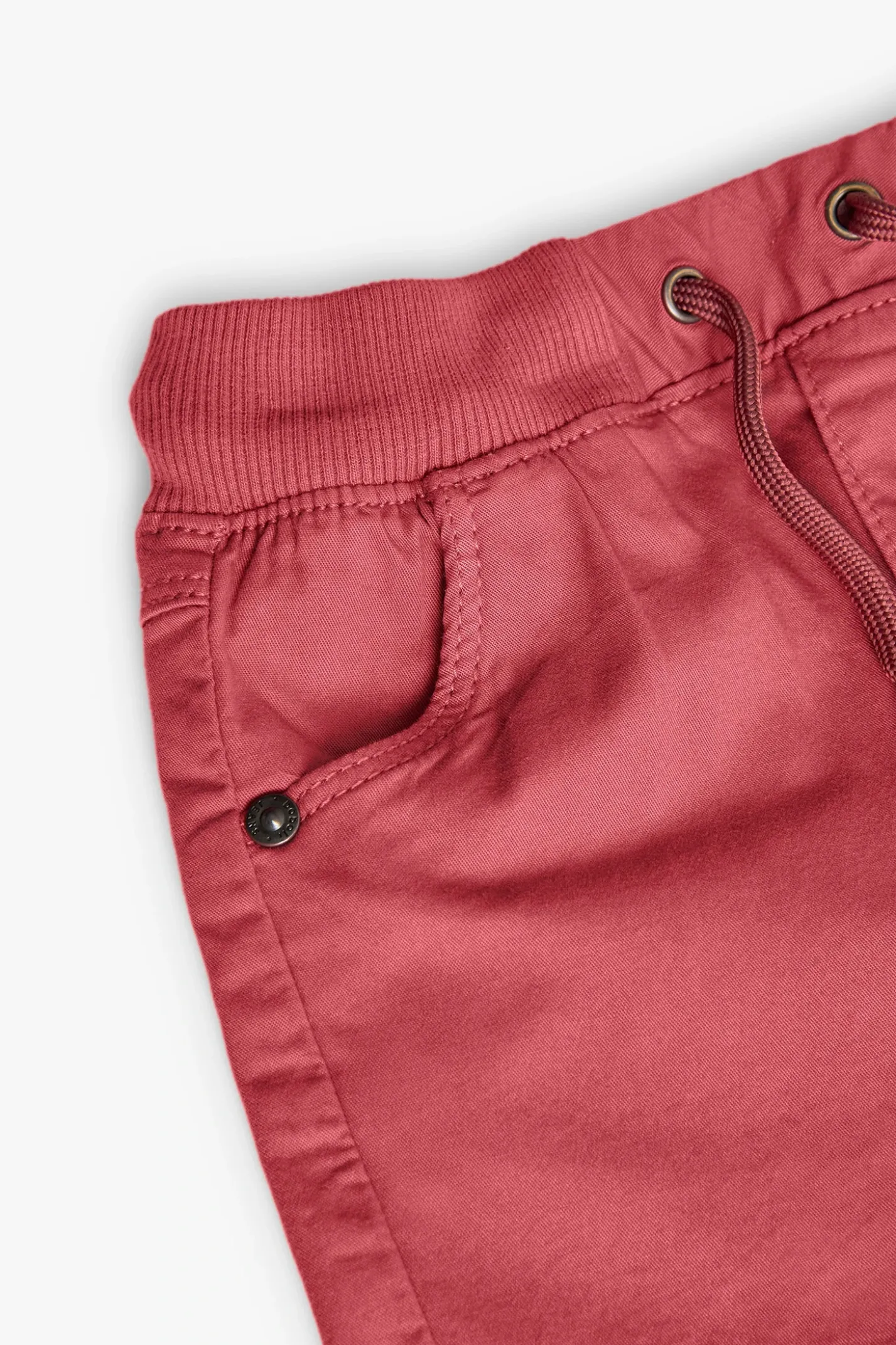 Bermuda in gabardina elasticizzata per neonato in colore granata